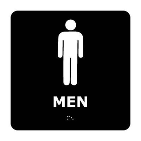 National Marker Co Graphic Braille Sign - Men - Black ADA1WBK